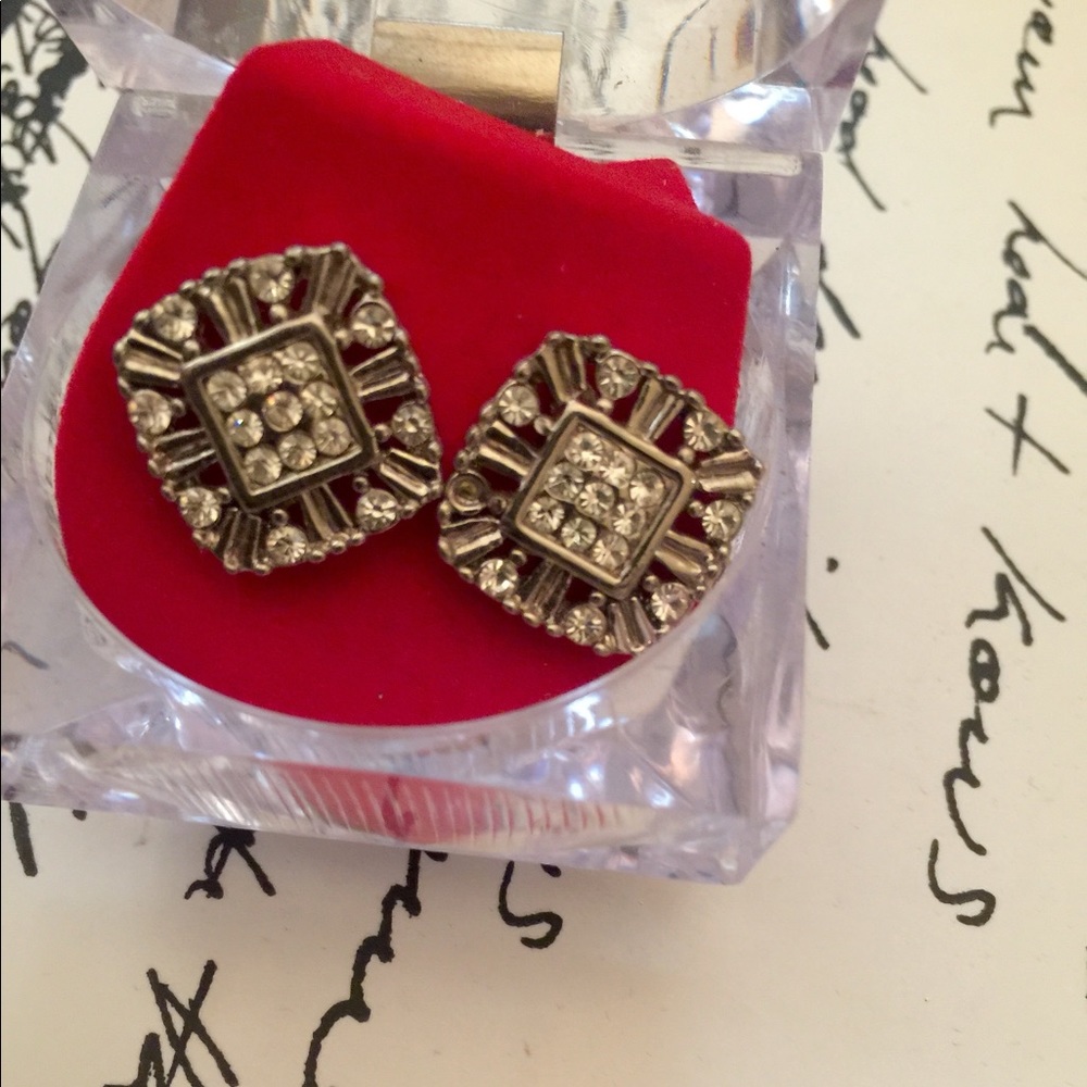 Premium CZ vintage earrings in box icy vintage streetwear - Picture 2 of 2